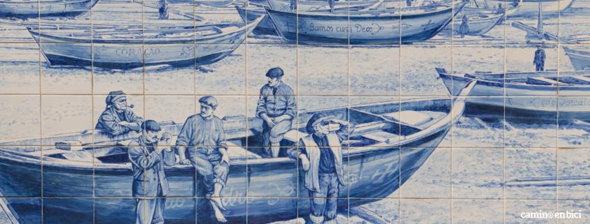 Camino Portugués por la Costa en bici - Azulejos en Povoa do Varzim