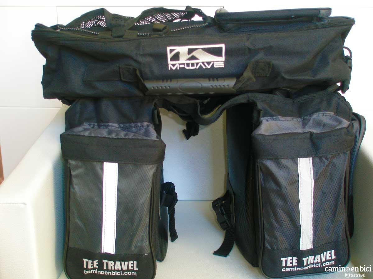 Parrila y alforjas traseras para bicicleta - Camino en Bici